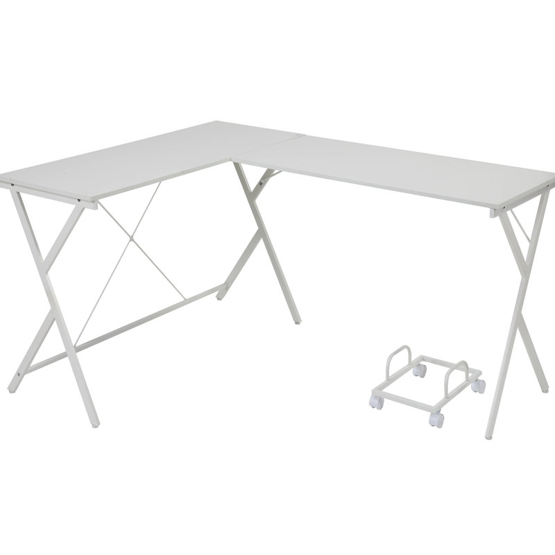 Bureau d'ordinateur noir compact avec support portatif pour une conception moderne et efficace, Noir