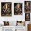 Impression sur toile encadrée, art indien gris doré-53584549-53584557