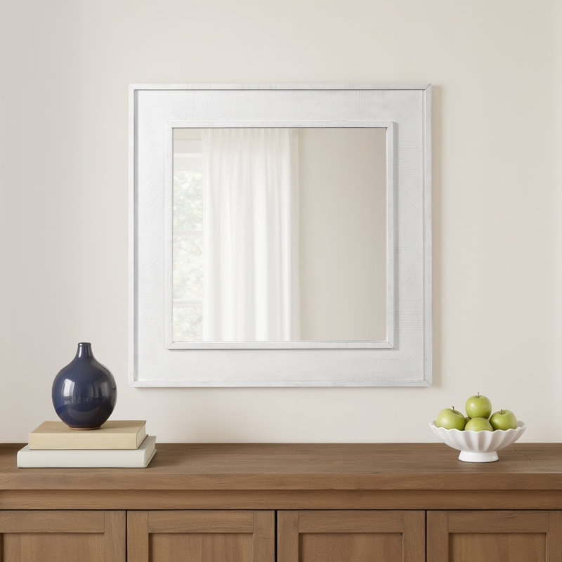 Bilbrook Wood Mirror, White