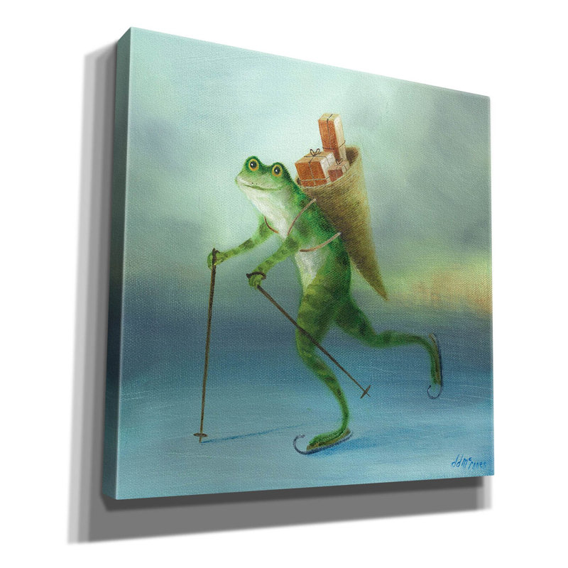 «Ariahna The Yuletide Frog» par Dd Mcinnes, art mural sur toile, H 12 po x l 12 po x P 0,75 po