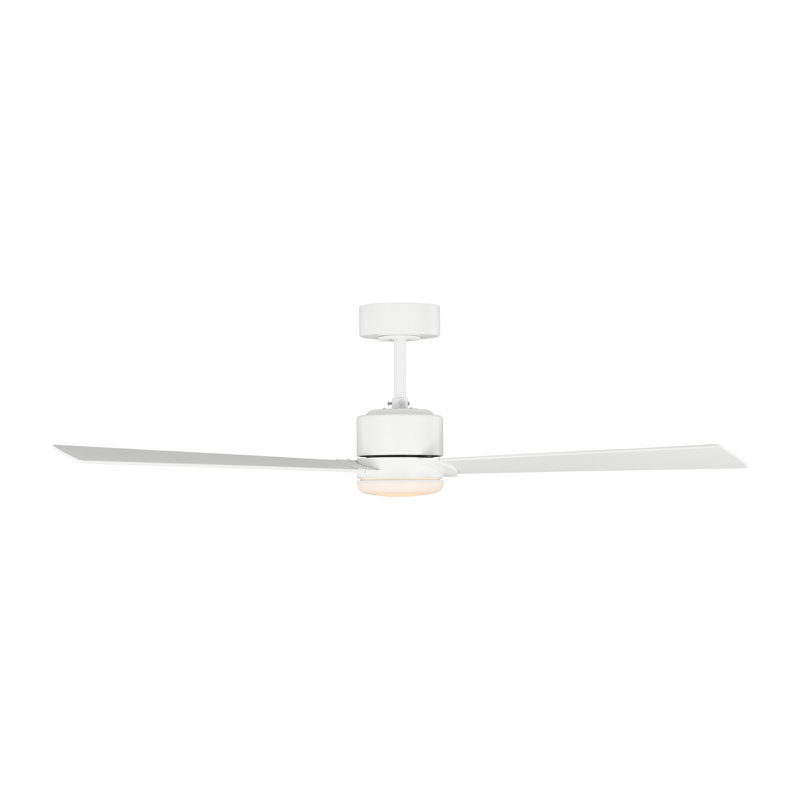 Rozzen Downrod Ceiling Fan, 52", Matte White, Matte White