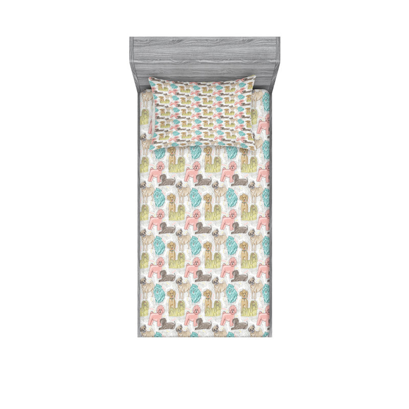 Ensemble de draps pour chiens, Ensemble de draps pour lit simple avec drap-housse
