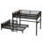 Queen over Queen Metal Bunk Bed - Vintage Wood-colored Loft/Platform Bed with Raised Security Fence, Sturdy Metal Frame for Bedroom