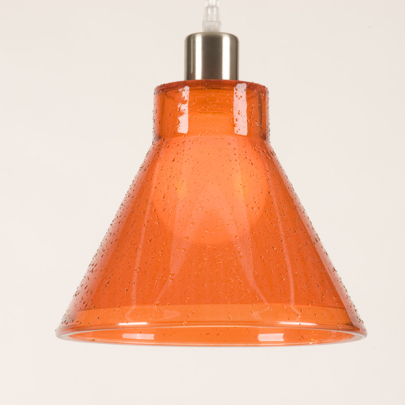Glass Bell Pendant Shade, Orange