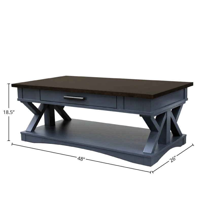 Table basse avec 2 tables d'appoint Bankhead, Sable, En jean