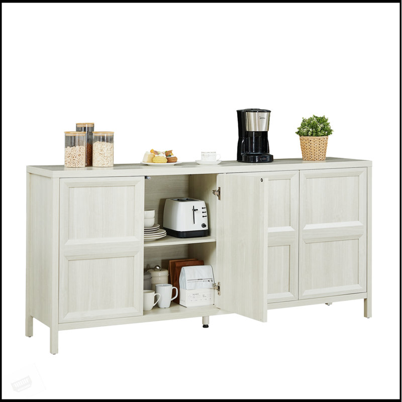 Armoire de rangement moderne 67 po avec ouverture basculante, charnières à fermeture en douceur et support mural inclinable pour la chambre à coucher