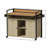 Outdoor Wicker Bar Cart with Storage & Extendable Top - Rolling Kitchen Island for Patio, Backyard, and Entertaining