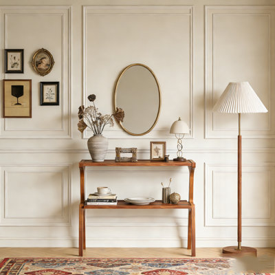 Storage Hall Table,Compact End Table,Wood Sofa Side Table