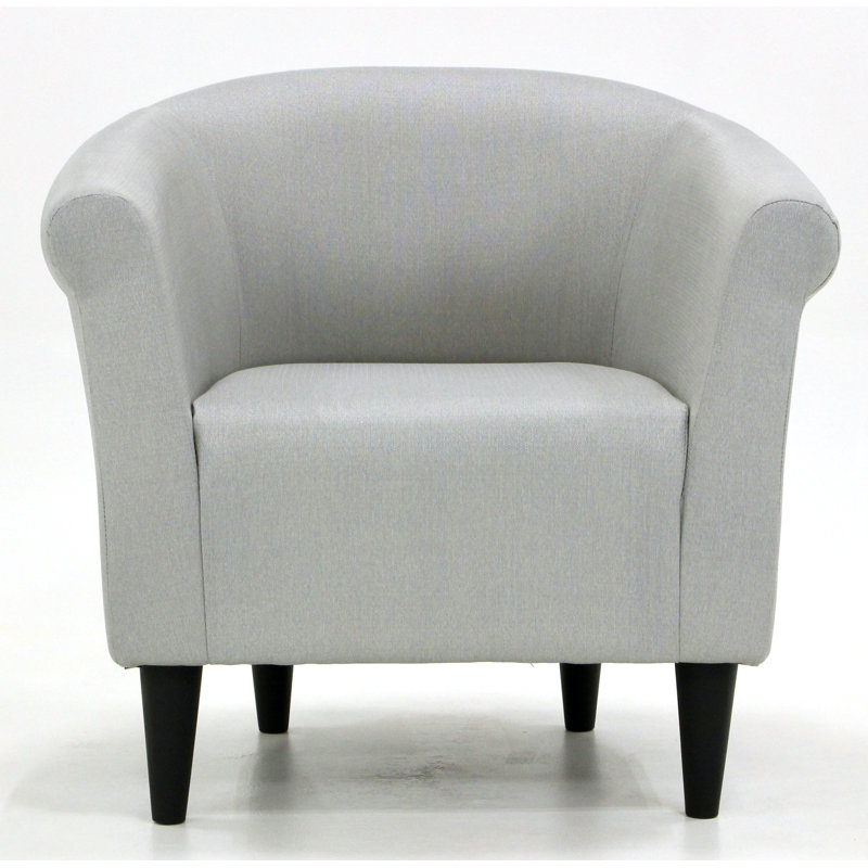 Fauteuil demi-tonneau en polyester 30,5 po, Mélange de polyester argent