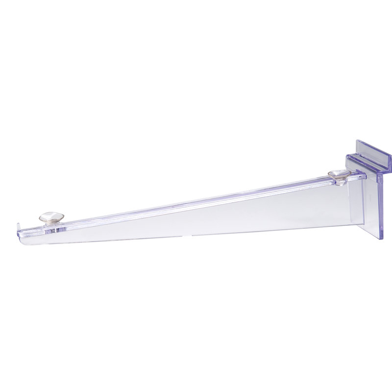 12" Clear Polycarbonate Shelf Bracket with Suction Cups