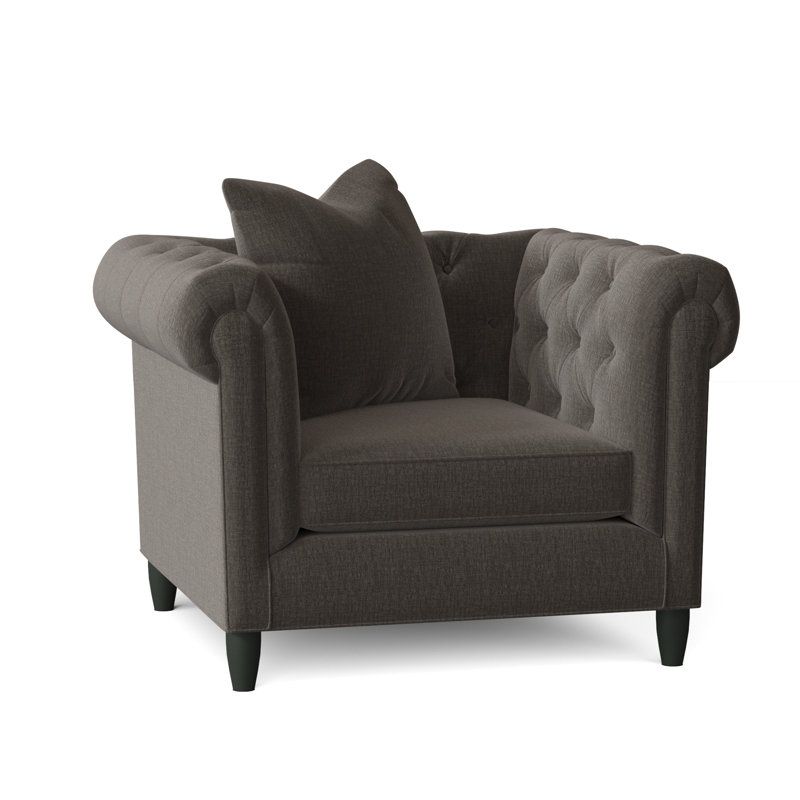 Fauteuil Chesterfield l 43 po Caspar, Chenille en acier Napa