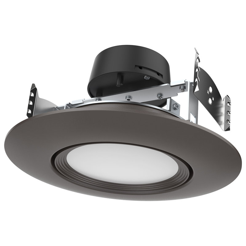 6'' Selectable Color Temperature 10.5 Watt Dimmable IC Rated LED Retrofit Recessed Lighting Kit, Bronze
