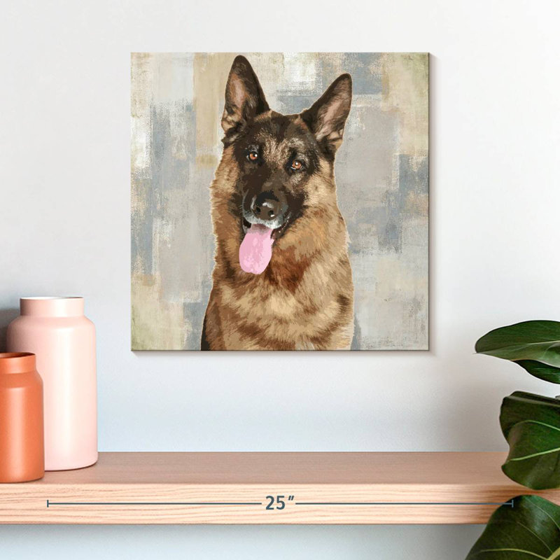Crowle A German Shepherd Portrait, 16" H x 16" W