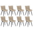 Chaises de salle à manger rembourrées en cuir PU avec chaises à oreilles modernes et pieds en métal