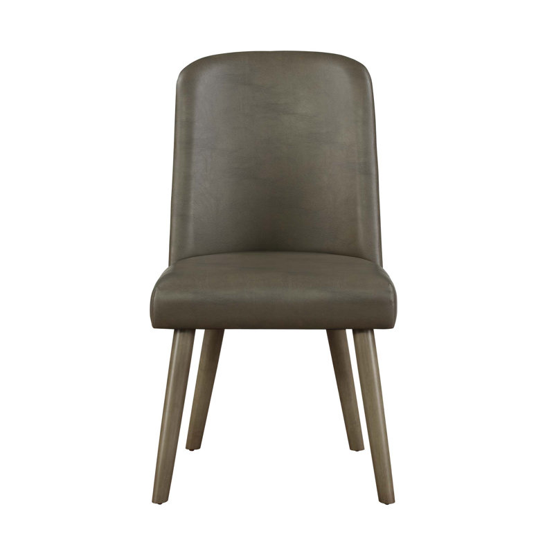 Ensemble de 2 chaises d'appoint Waylon en cuir synthétique gris et finition chêne gris