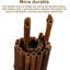 Bordure de jardin en bambou naturel, 40 cm (H) x 61 cm (L), bambou, lot de 12, bordure décorative, brun-noir, finition polie à la main avec traitement résistant aux intempéries