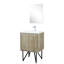 Rustique 24 po Meuble-lavabo pour salle de bain avec comptoir en quartz blanc, robinet et miroir mural 18 po