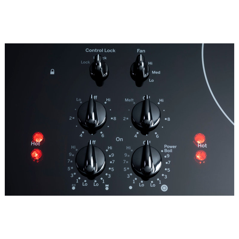 Downdraft Electric Cooktop, Black, Black