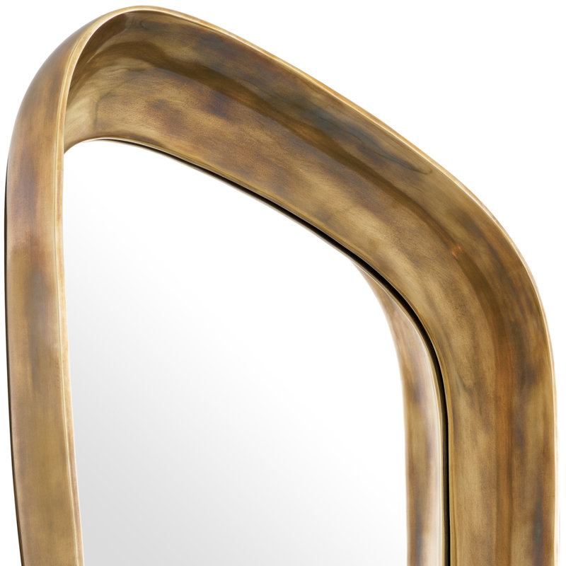 Sandals Asymmetrical Aluminium Wall Mirror, Brass