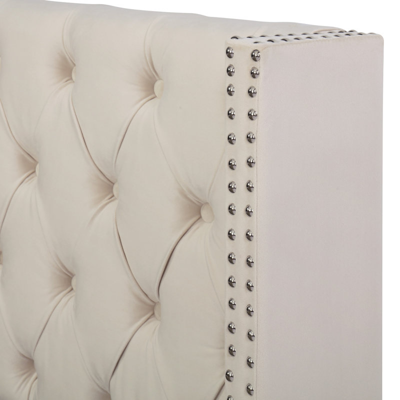 Basildene Upholstered Bed, European Kingsize (160 x 200cm), Beige