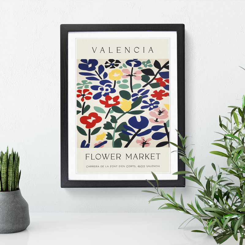 Valencia Flower Market Exhibition No. 2 - Single Picture Frame Print on Wood, 64cm H x 46cm W x 2cm D