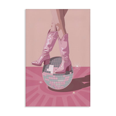 Pink Disco Cowgirl Balancing Canvas, design by LSR Design Studio