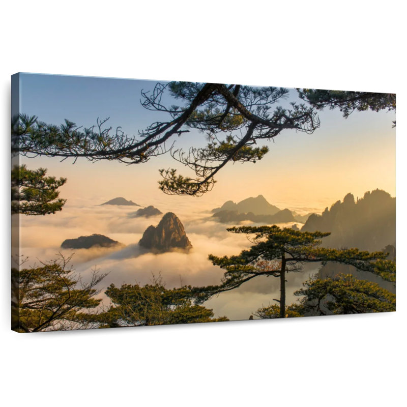 Paysage de montagne Hannes Huangshan, H 30 po x l 45 po