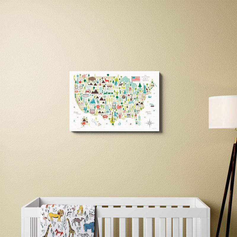 " Illustrated USA ", 20" H x 30" W x 1.25" D