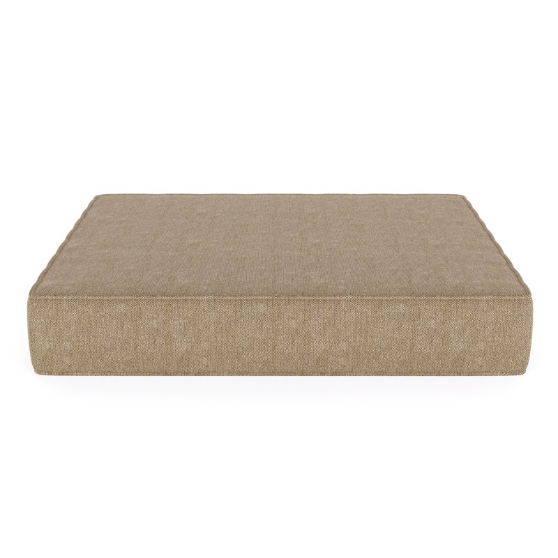 Sunbrella® Outdoor Ottoman Cushion, Spectrum Mushroom Sunbrella® Plainweave, 3.5" H x 23.5" W x 20.5" D