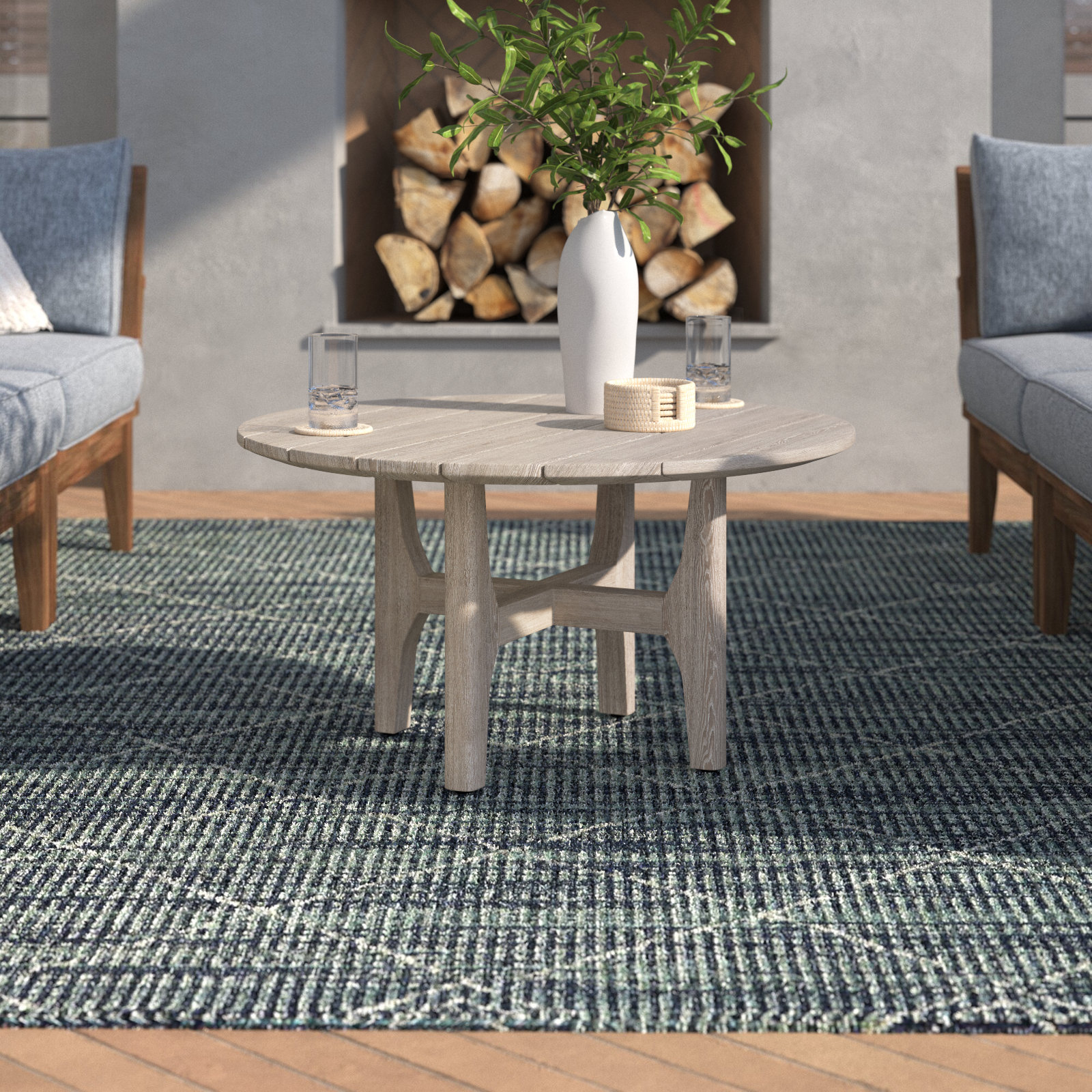  Coffee Table, Gray Matte, 16.54" H x 31.5" L x 31.5" W