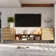 Modern Rattan-Style Entertainment Centre With Ample Storage And Sleek Design