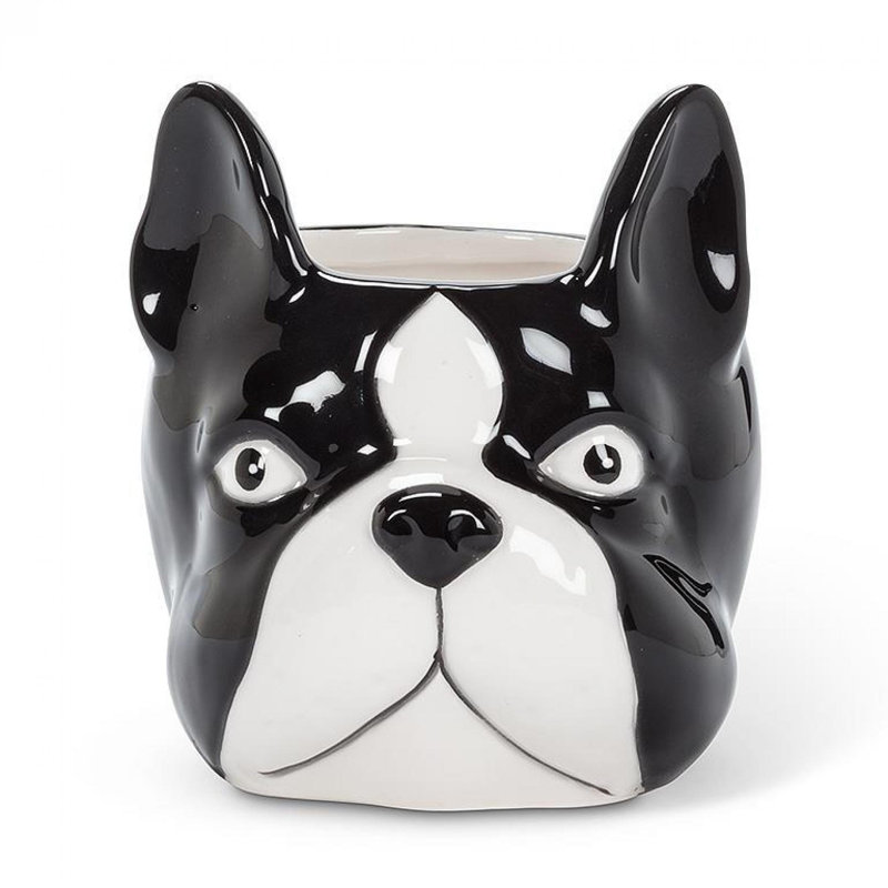 Pot à fleurs tête de chien