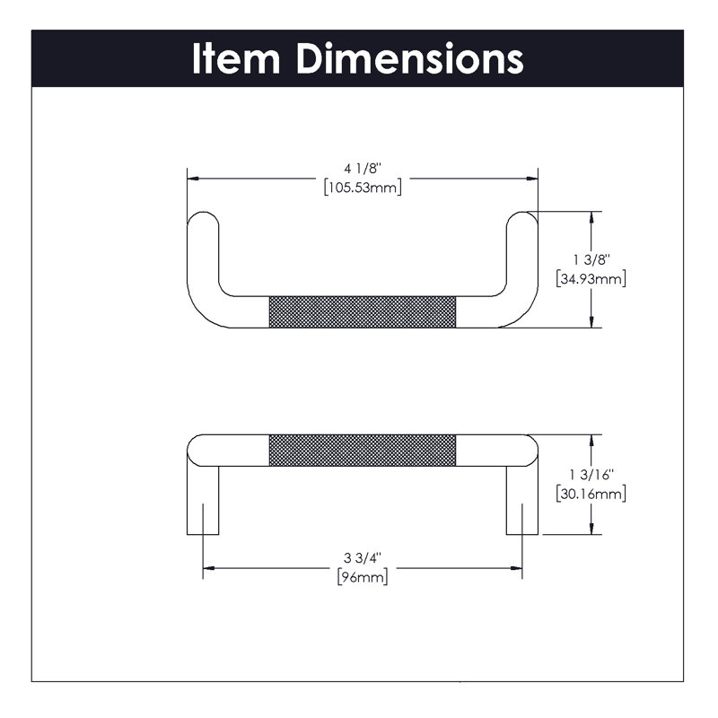 Verge 3.75" Center Drop Handle
