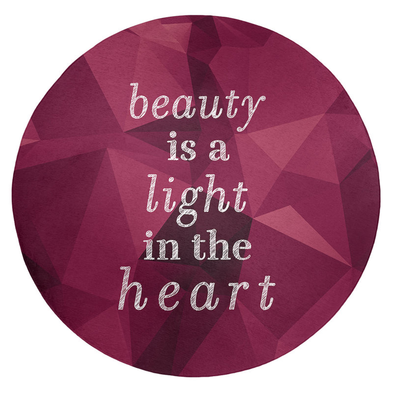 Quotes Chenille Indoor Rug, Round 5'