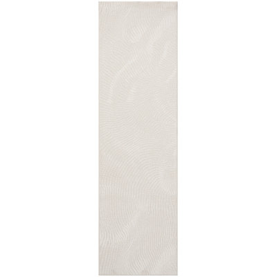 Central Park West Power Loom Polyester Abstract Area Rug in Ivory/Cream