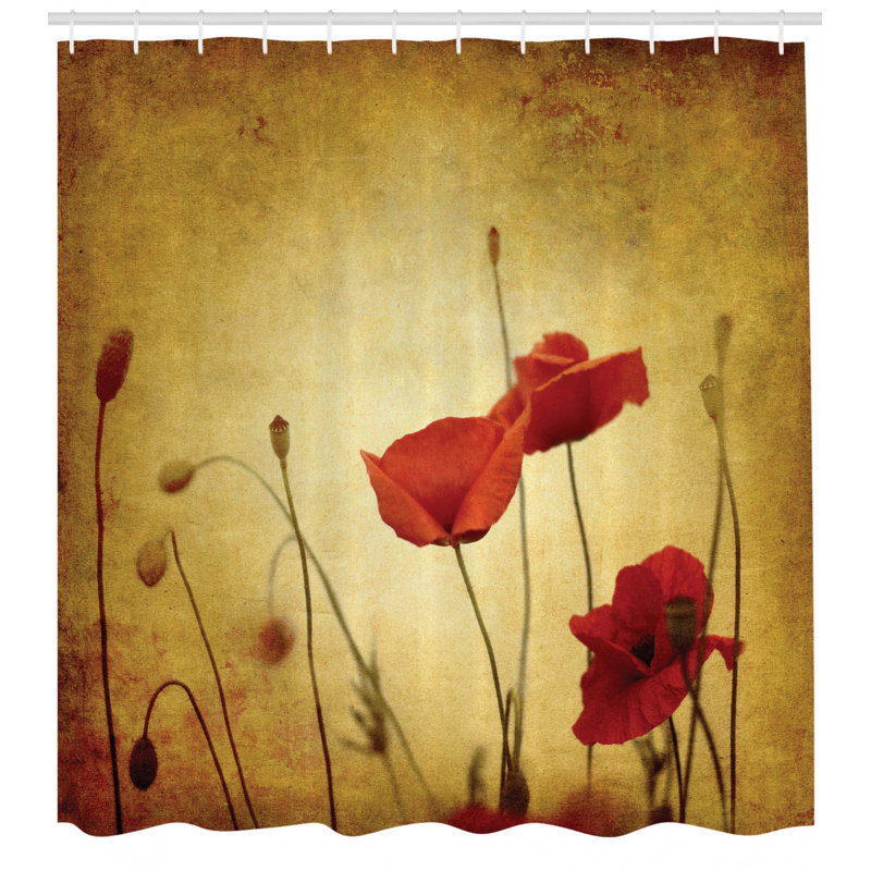 Ensemble de rideau de douche et crochets Poppy, H 84 po x l 69 po