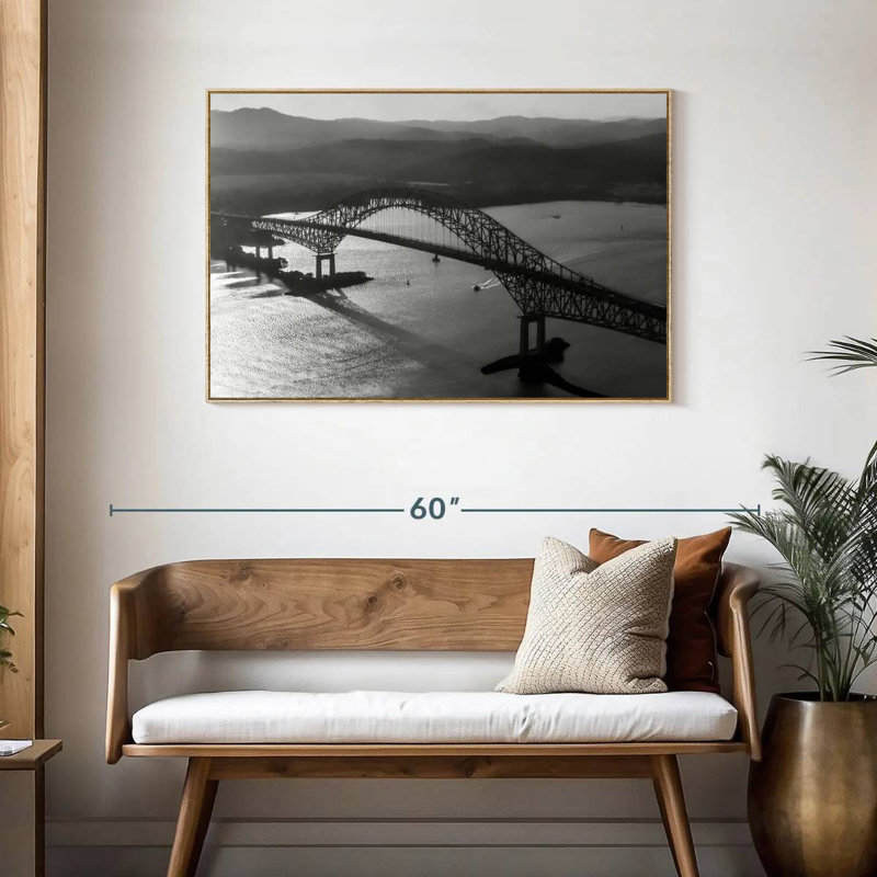 Pont des Amériques, Cadre flottant en bois naturel, 43 po x 29 po