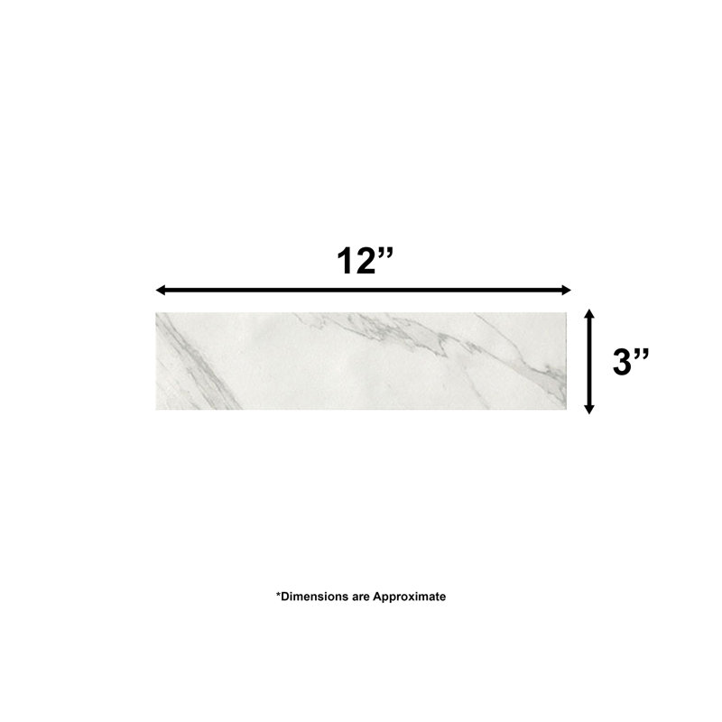 Roma 3" x 12" Matte Subway Statuario Look Tile