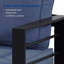 Ensemble de 2 fauteuils de patio en aluminium toutes saisons 28 po avec coussins bleus épais et structure noire-1914503991