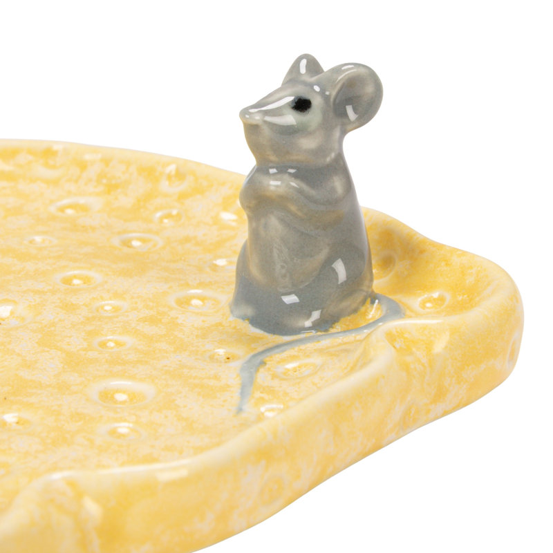 Figurine en grès avec plaques de souris en glacis réactif