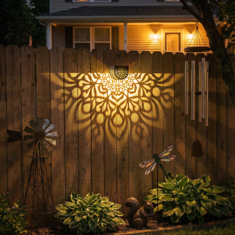 Solar Fence Lights Outdoor 4 Pack Solar Step Lights Led Powered Wall Lights Waterproof Warm Yellow Decor For Garden Backyard Front Door