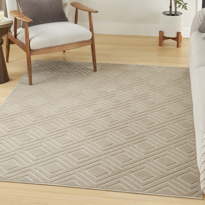 Tapis d'intérieur moderne Ebern Designs Garp Beige