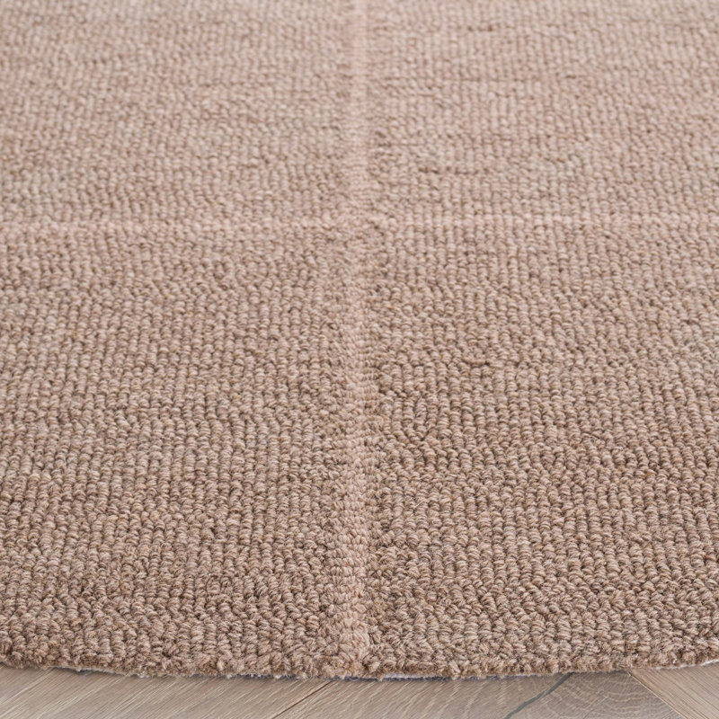  300 Hand Tufted Wool/Cotton with Latex Geometric Rug in Beige, Round 6'