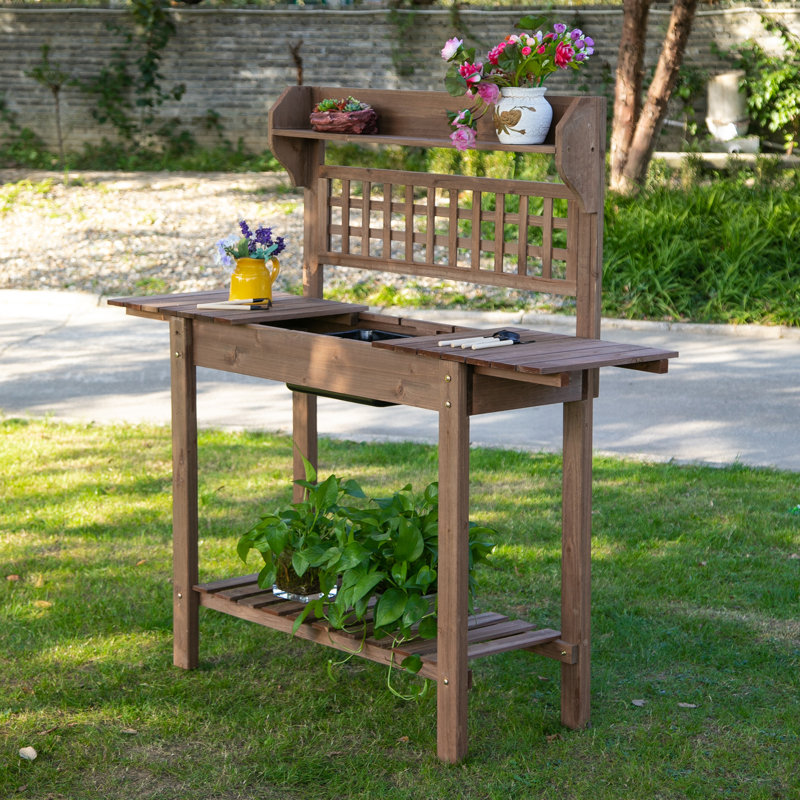 Banc de jardin en bois Estefano, Brun