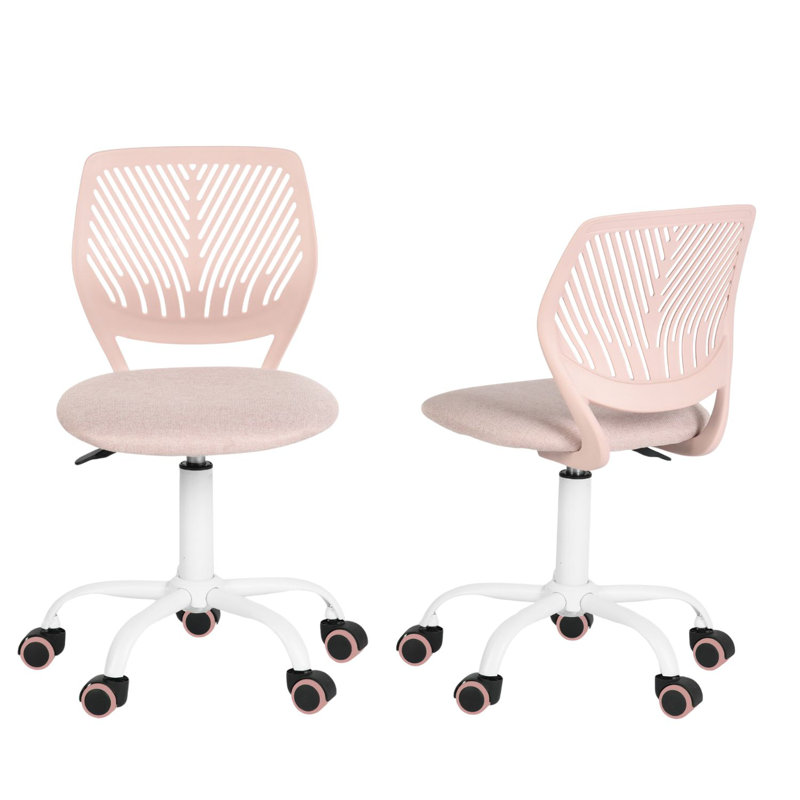 Denishia Modern Stylish Office Task Chair with Fabric Seat Adjustable Height for Teenager, Malmonew Pink