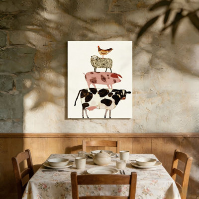 Vache, mouton, cochon et poulet