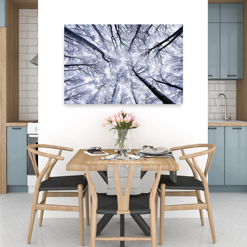 «Up II Abstract Contemporary Forest Landscape», reproduction d'art murale, H 32 po x l 48 po
