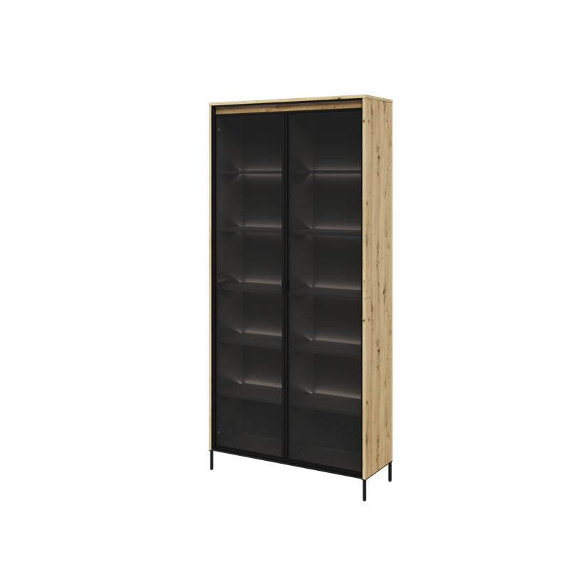 Vannatta Display Cabinet, Oak Artisan/Black