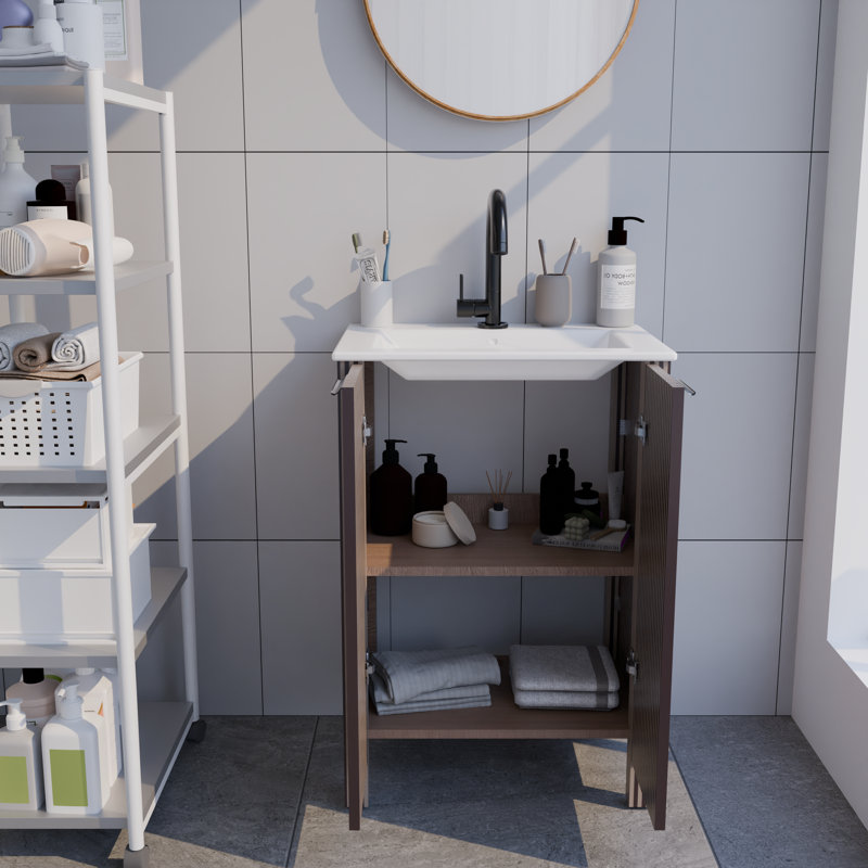 Meuble-lavabo simple 24 po avec lavabo en céramique, 30"
