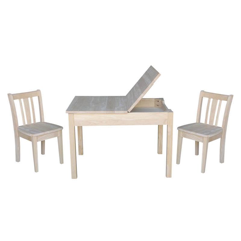 Ensemble de table rectangulaire et de chaises pour enfants Rozanne, Prêt à finir / non fini